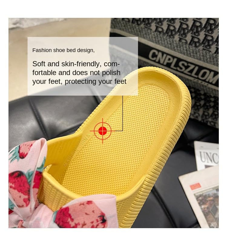 Loizziuy Strawberry Bow Slippers for Women Cute Fruit Design Indoor Flat Slides for Home, Hotel Bathroom Summer3