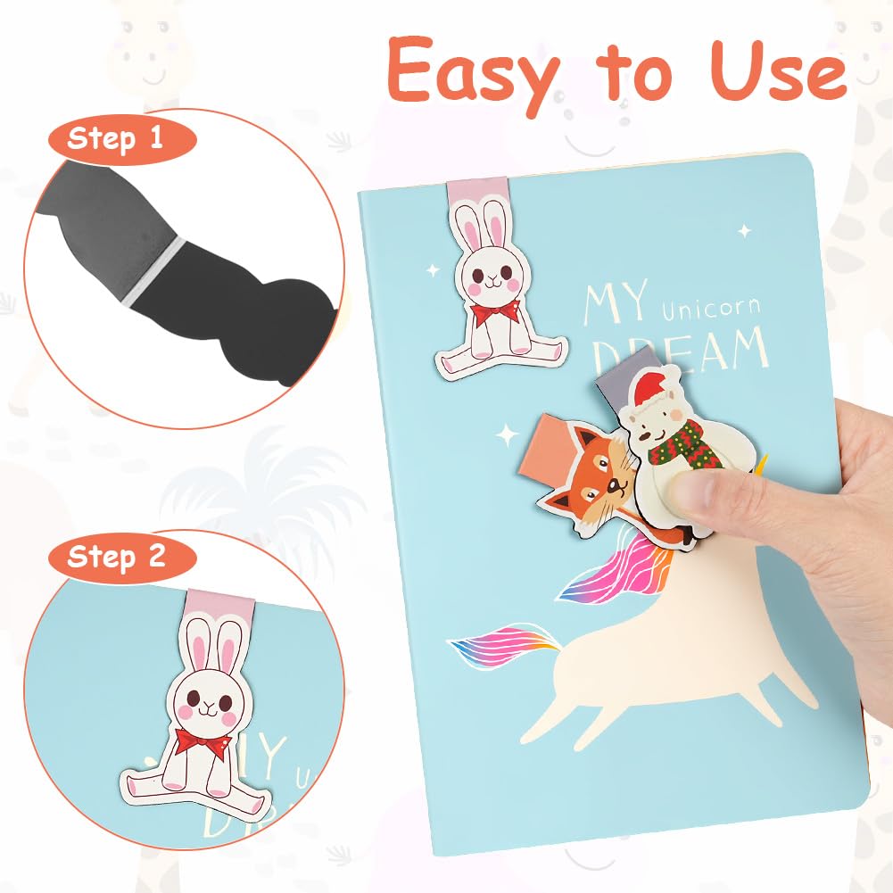 BELLALICHT Lot De 12 Marque-pages Magnétiques Pour Enfants, Animaux Mignons - Marqueurs Créatifs Pour Garçons, Filles, étudiants, Bureau, Amateurs De Livres