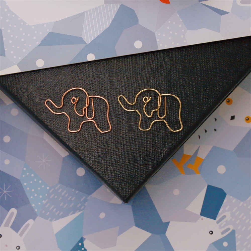 OWLFAVO 36pcs Elephant Shape Paper Clips with Clear Box, Rose Gold and Yellow Gold, Funny Cute Paperclips Bookmarks Planner Clips for Fun Office Supplies School Gifts Wedding Decoration Elephant 36pcs image 3 of 4 B08PTH1ZP9