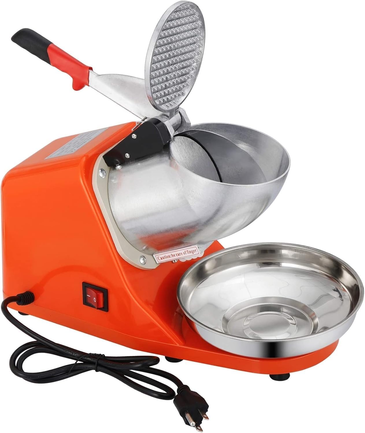 Electric Crushers Machine, Snow Cone Maker Stainless Steel Shaved Ice Machine 145lbs Per Hour, Commercial Ice Shaver for Shaved Ice and Snow Cone
