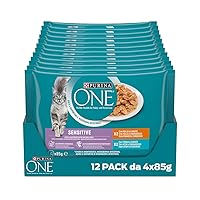 Purina One Sensitive Umido Gatto Pollo e Carote e Tonno e Carote