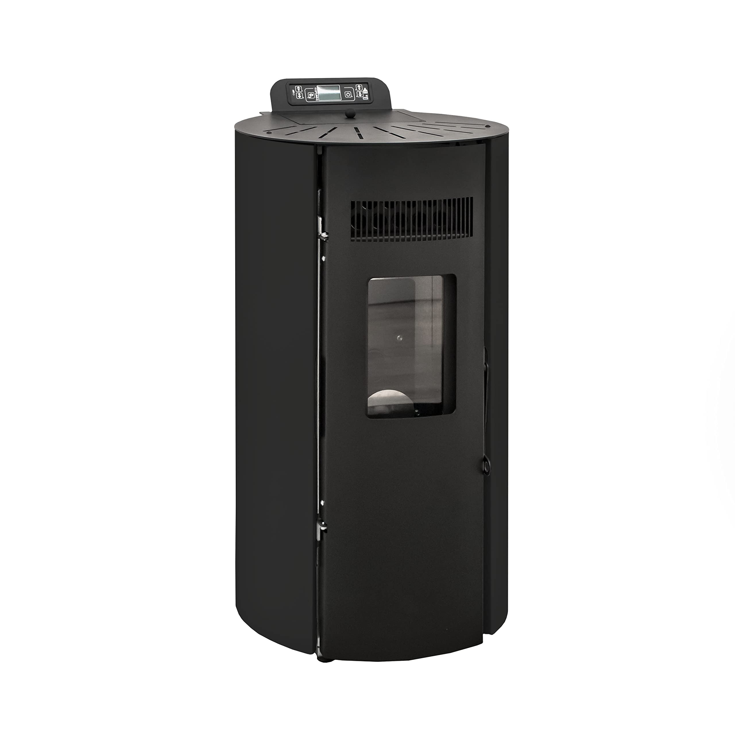 STUFE A PELLET ITALIA Boston 9 KW WiFi | Poêle à Granulés à Air Ventilé Efficacité 91% Chauffe 80m² Autonomie 21H Programmable Contrôle à Distance WiFi 5 Vitesses et Puissances Garantie 24 Mois Noir