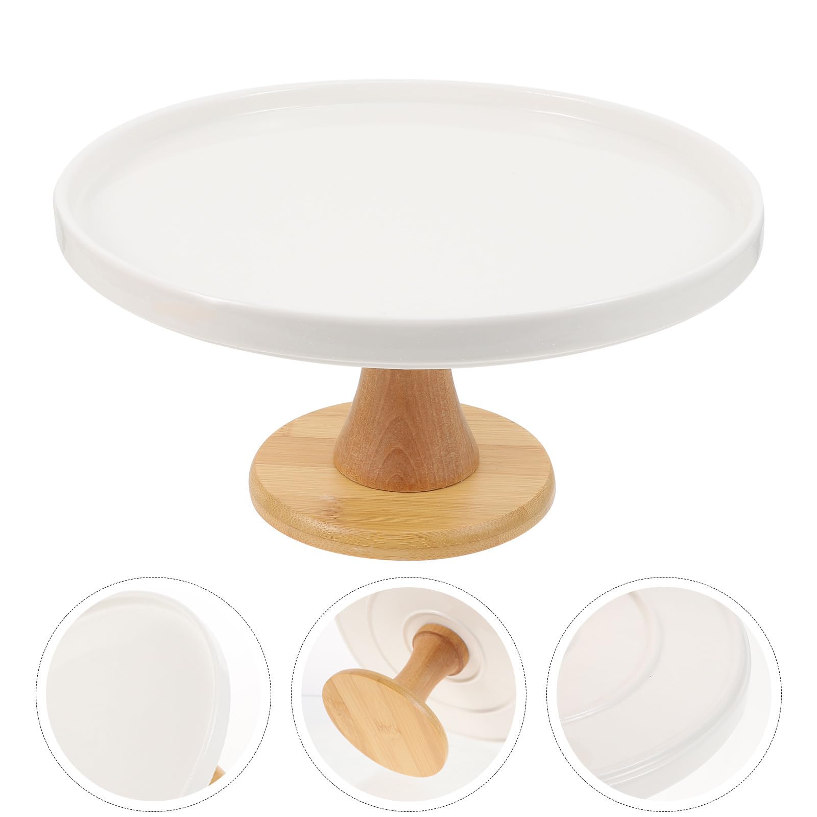 Artibetter Bandeja para Tartas Decorativa de Madera y Cerámica, Elegante