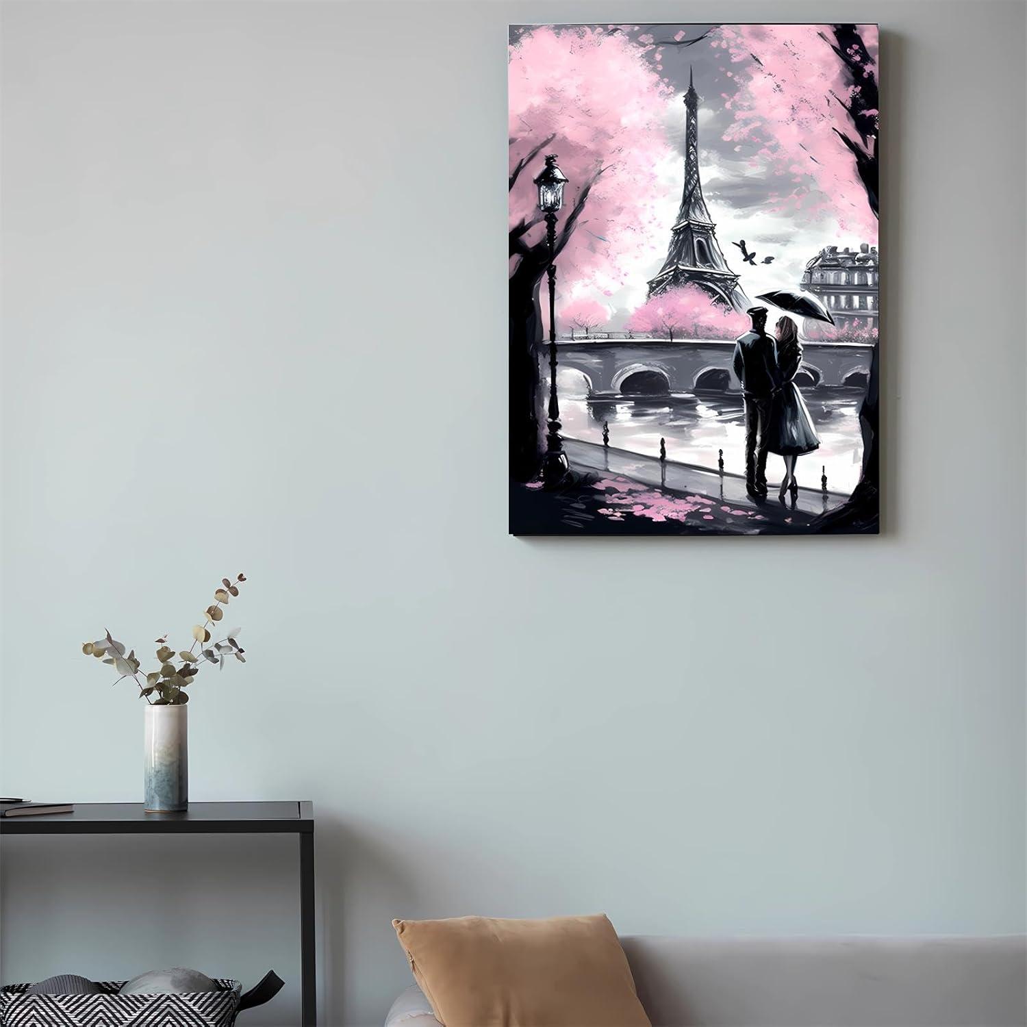 Worihut 5D DIY Diamond Painting by Number Kits Full Drilled Round Home Decor Painting Cross Stitch Embroidery Spring Paris for Adults 20x24 Inch