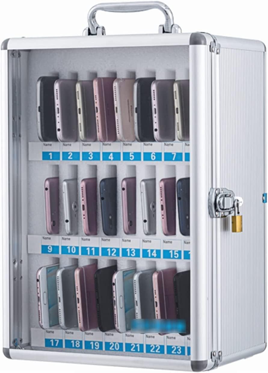 Mobile Phone Storage Cabinet - Conference Cell Phone Locker Box for Classroom & Factories, Secure Management Solution, Silver Finish, Ideal for Organized Device Storage
