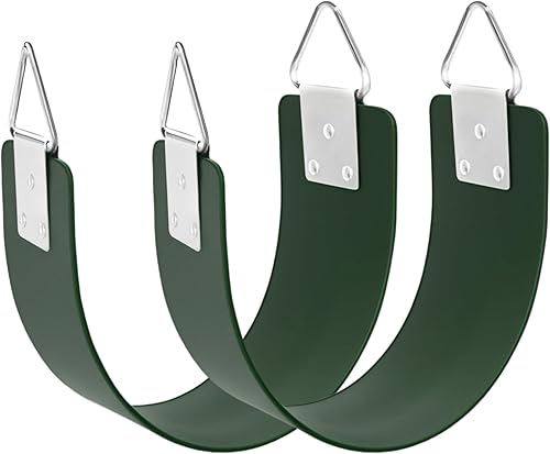 Miniatura 9 de Asiento de columpio de 2 piezas con anillo triangular de metal de 30.4 x 5.9 pulgadas, soporta 300 libras, juego de columpio resistente, accesorios