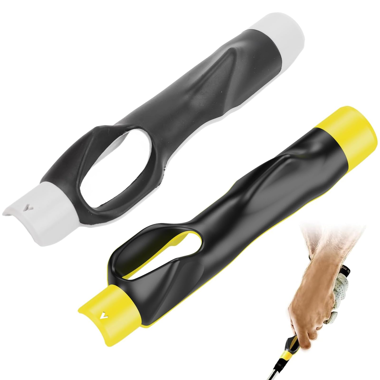 XZSKD 2 Pcs Set Golf Grip Training Aid, Golf Grip Trainer, Golf Training Aids, Hand-Shaped Club Grips for Proper Swing Technique (2-Pack)