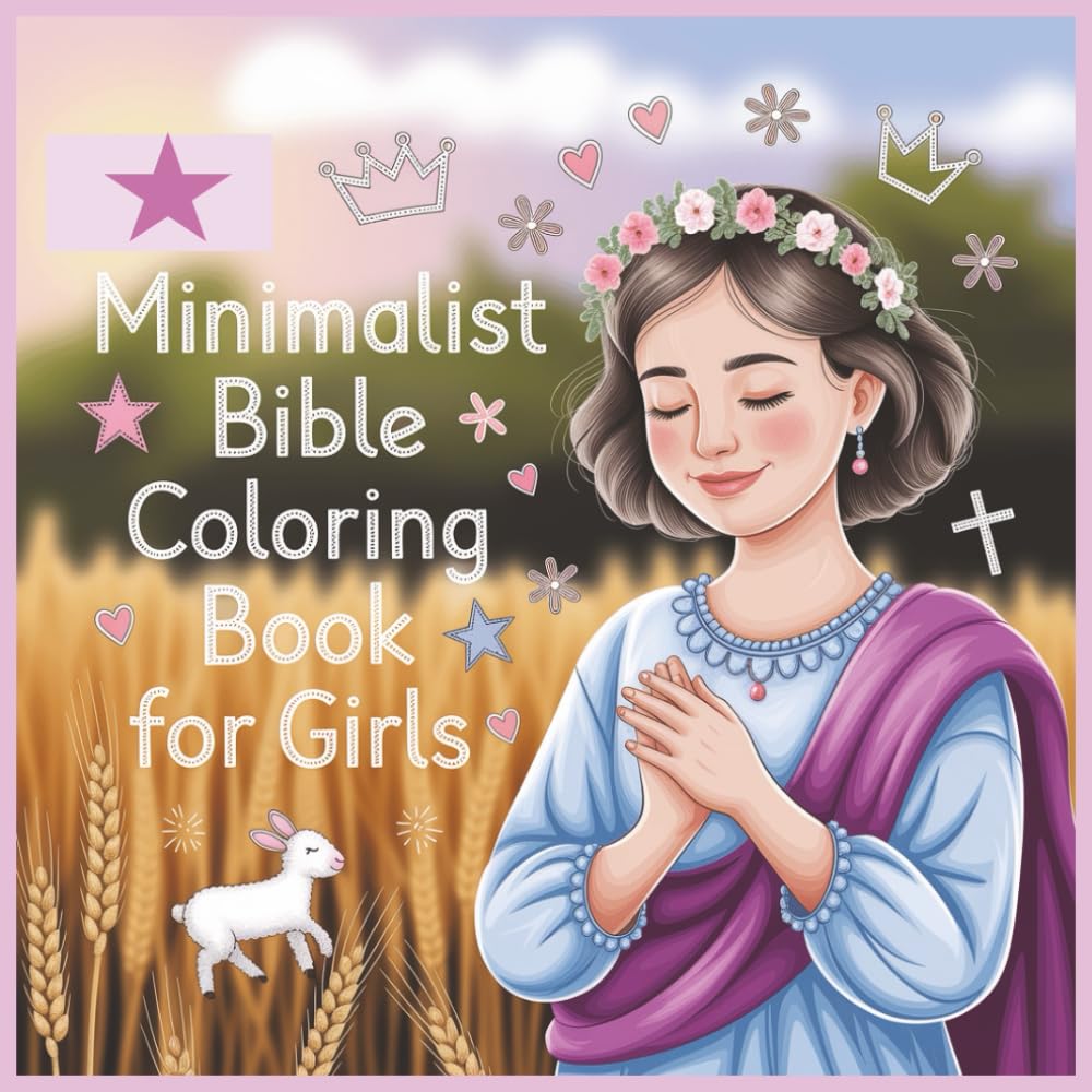 Minimalist Bible Coloring Book For Girls: Simple Scripture Scenes and Inspiring Verses to Nurture Faith, Creativity, and Joy
