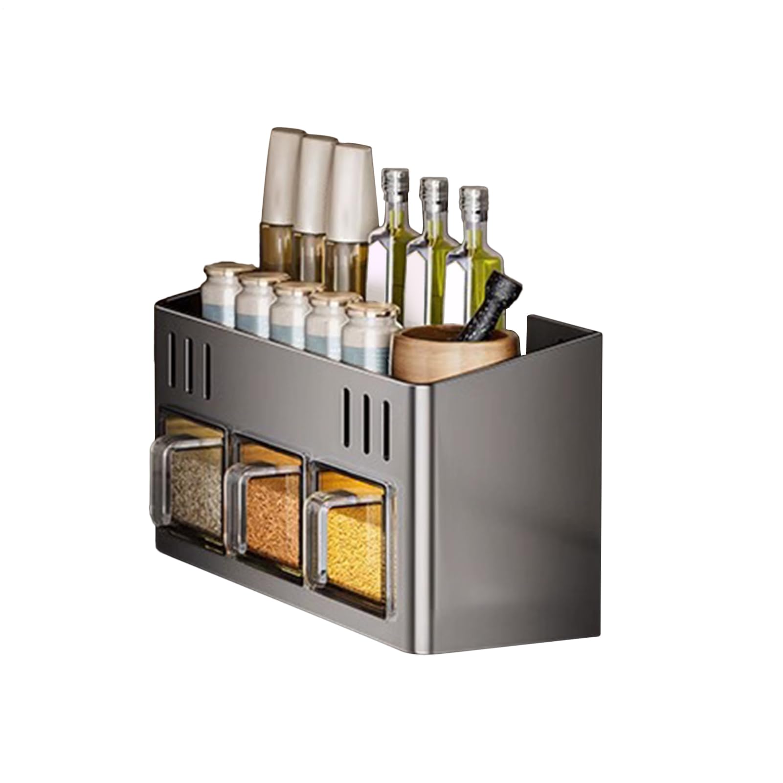 Gewürz Wandmontage Und Tischgerät, Wasserdicht Und Rostfrei | Gewürz-Organizer- für kleine Räume, Küche, Speisekammer, Schrank, Arbeitsplatte, Kühlschrank, Innenschrank, Wohnmobil,