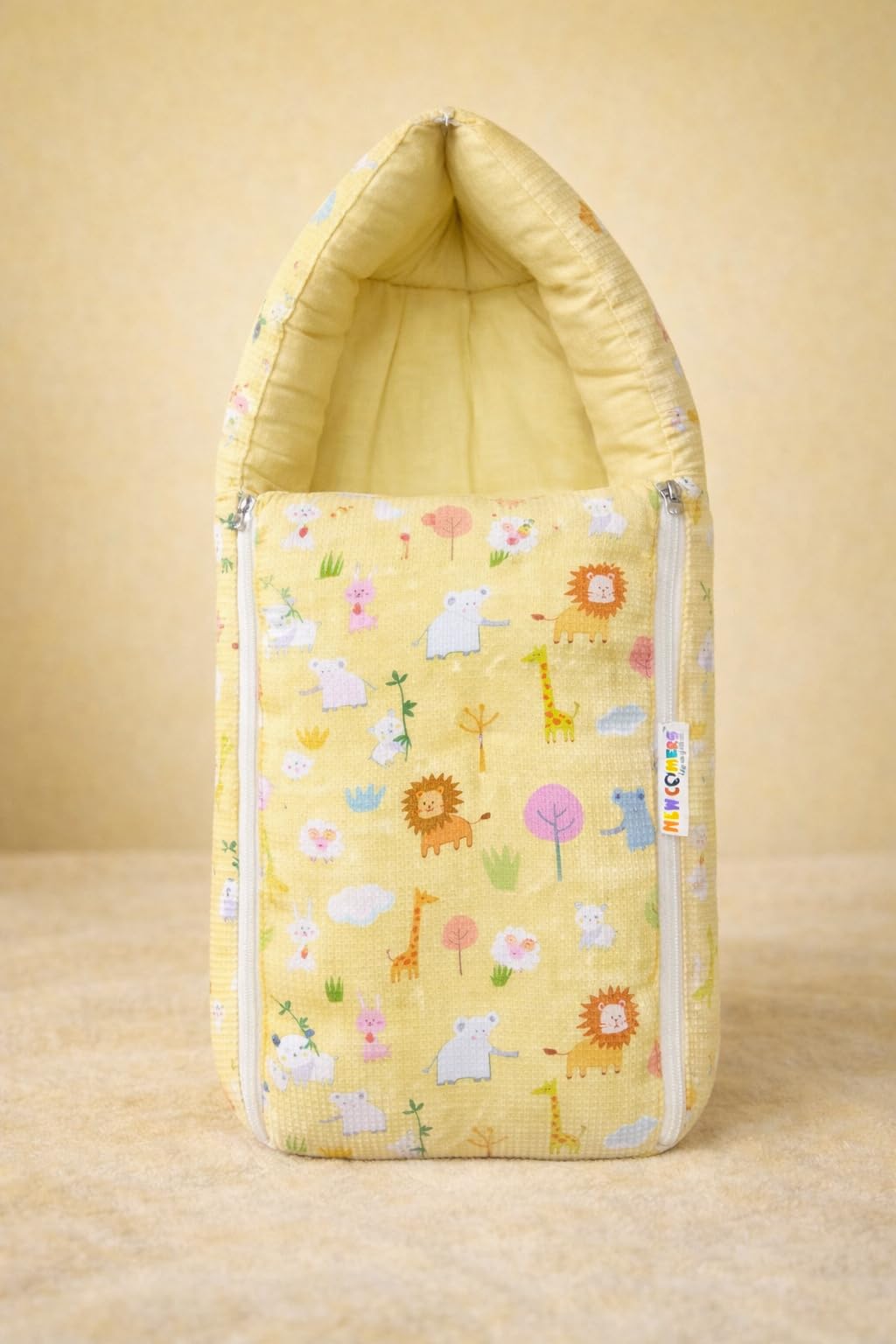 NEW COMERS® 3 in 1 Carry Nest Portable Cushion Bed with Waffle Texture Soft 100% Pure Muslin Padding Lightweight Travel Friendly Multi-Use Carry Wrap with Secure Support Design (Waffle Nest_03)-image-19