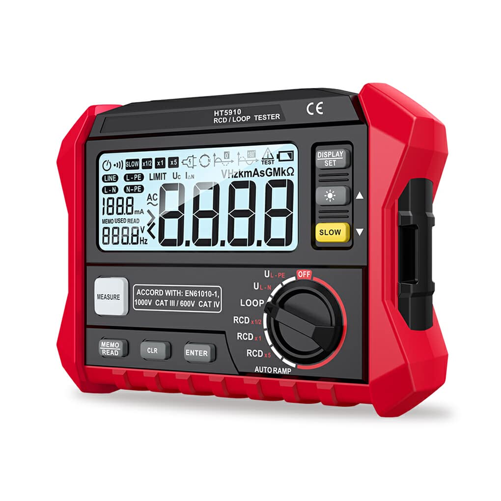 Probador de Resistencia HT 5910 Probadores LCD RCD Medidor de Resistencia de Aislamiento Sistema fácil de Usar Equipo Industrial