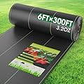 6FTx300FT Weed Barrier Fabric Heavy Duty, Gardening Landscape Fabric Cover Mat, Durable Weed Control Fabric for Garden Bed Cover, Landscaping, Commercial Driveway, Underlayment Use (6x300FT-3.2OZ)