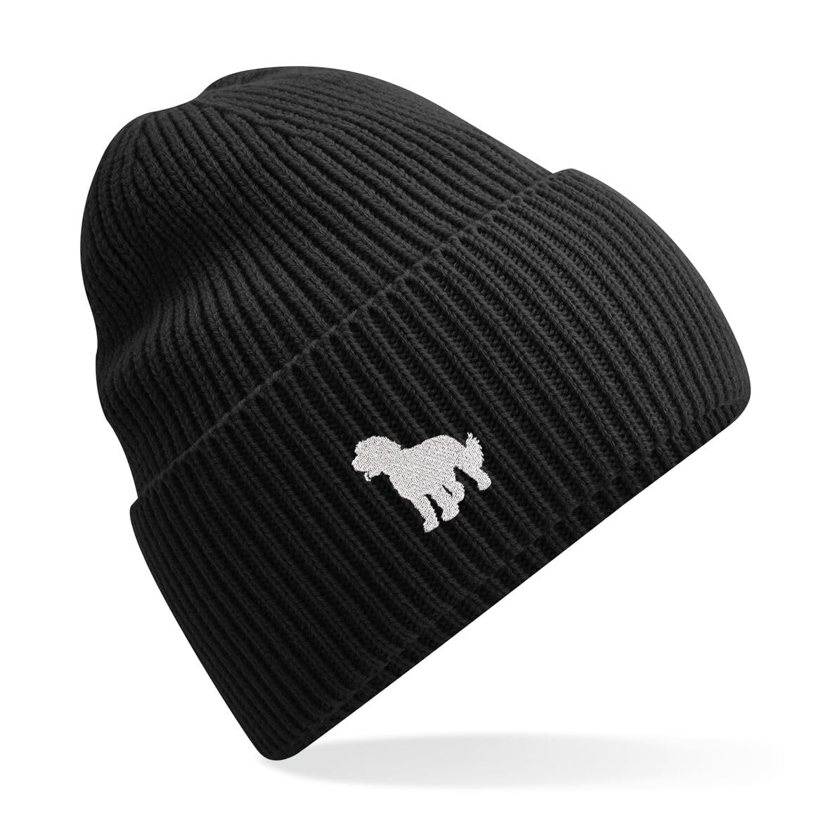 The House Of Dog: Cockapoo Owner Gift. Oversized Cuffed Beanie Ski Hat. Black