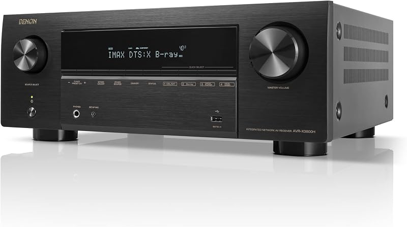 Denon AVR-X3800H 9.4-Ch 8K UHD AVR Home Theater Stereo Receiver, 105W X 9 | Built-in Bluetooth Wi-Fi & HEOS Multi-Room Streaming Dolby Atmos DTS:X IMAX Enhanced & Auro 3D, Dolby Vision, HDMI 2.1
