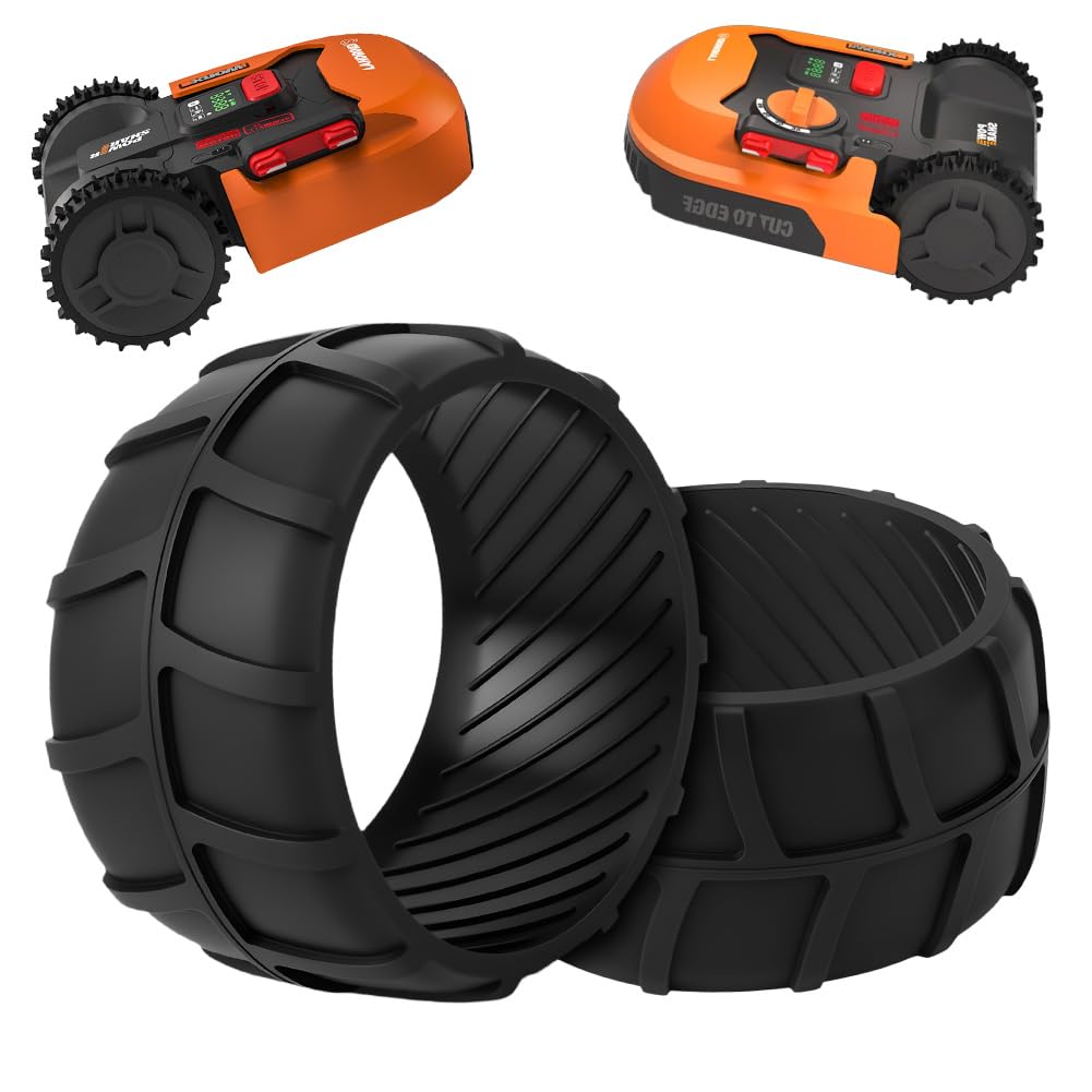 AOOSU Robot Lawnmower Front Wheel Rubber Anti-Skid Wheels, 2PCS Wheel Protector, Front Wheel Traction Enhancement Accessory for Models M500, M700, S300, M1000 and Plus, and Models L800 and L1000