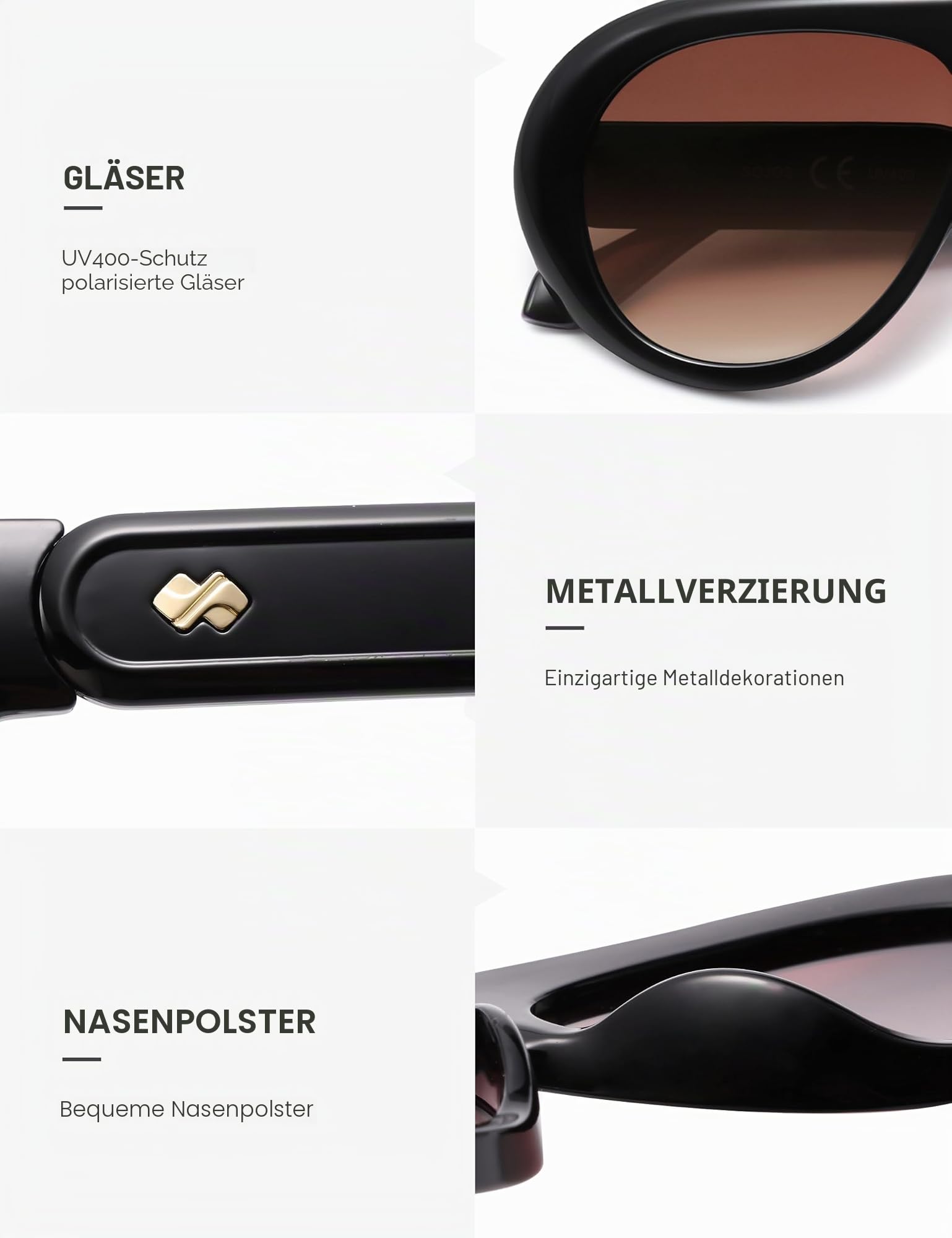 SOJOS Retro Größ Polarisierte Piloten Sonnenbrille Damen Herren überdimensioniert Vintage Brille 70er Jahre Styles mit UV400 Schutz SJ2390