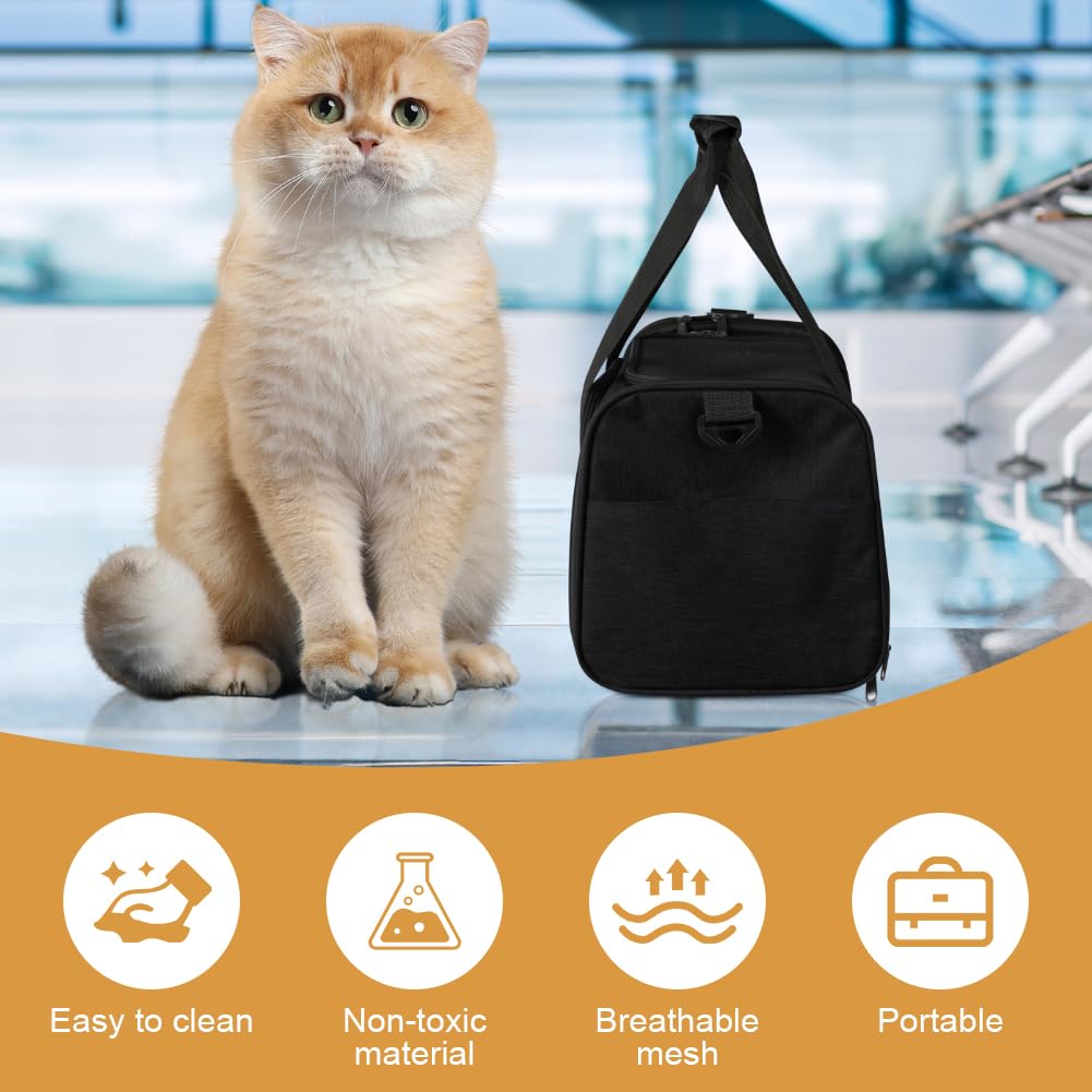 Borsa trasportino per cani pieghevole,40*25*25cm Trasportino per Cani Gatti Borsa da Trasporto Cane con Materasso,Traspirante,Tappetino Lavabile Rimovibile per gatti e animali fino a 4.54kg,Nero