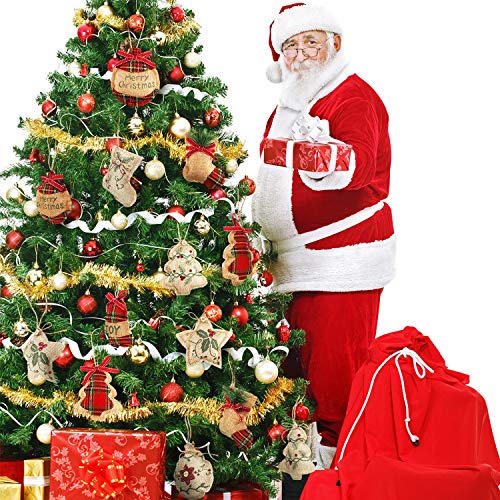 Willbond WILLBOND-DECORATION STOCKINGS-01 16 Pieces Christmas Burlap Ornaments 4 Styles Christmas Hanging Tree Ornaments Rustic Stocking Ball Tree Stars Ornaments thumb #1