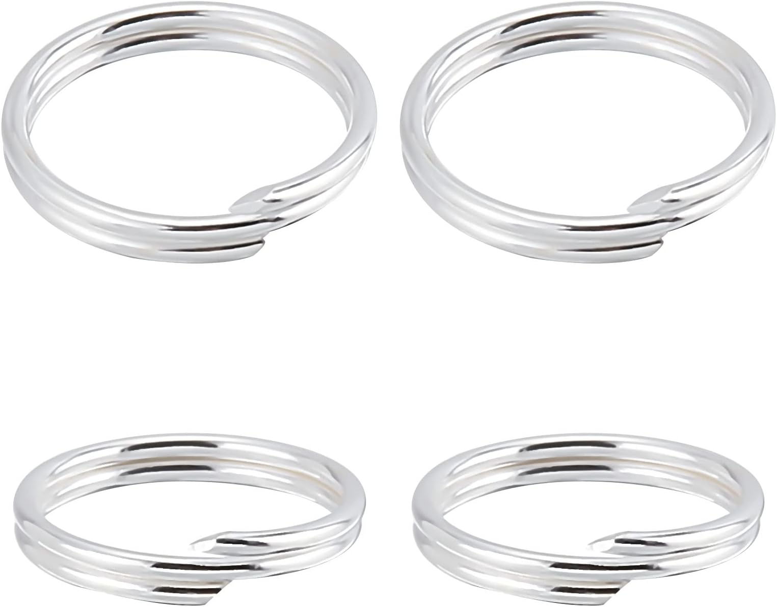 Beebeecraft 20Pcs/Box Jump Rings 925 Sterling Silver Double Closed Jump Rings Connectors 8mm for DIY Jewellery Necklace Bracelet Craft Making