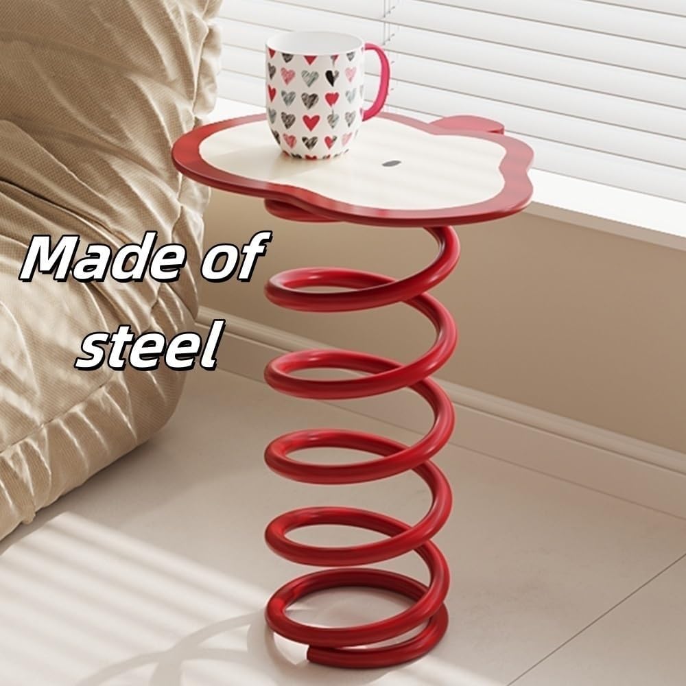 Creative Iron Accent Table - Heavy Duty Sofa Side Table & Bedside End Table, Perfect for Small Spaces - Stylish Drink Desk for Living Room & Bedroom