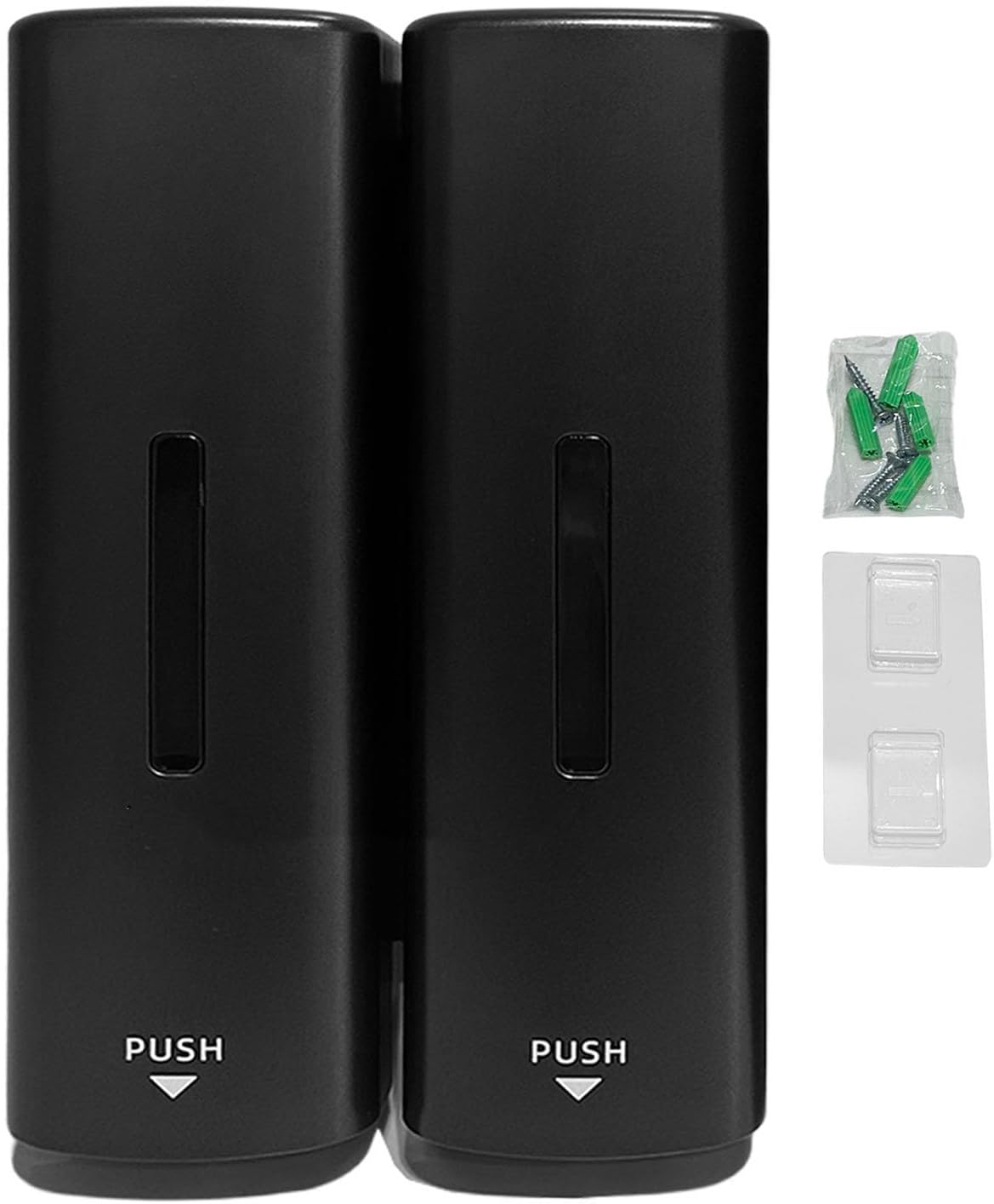 Shampoo and Conditioner Dispenser 2 Chamber Wall Mounted Shower for Bathroom Kitchen Hotel (Grey)