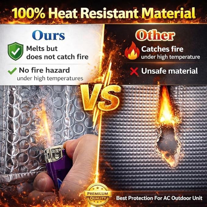 Image of AC Outdoor Unit Protector Cover | Waterproof & Heat Resistant Insulation Sheet | Heavy Duty AC Outdoor Cover for Split AC | Sun, Rain & Dust Protection