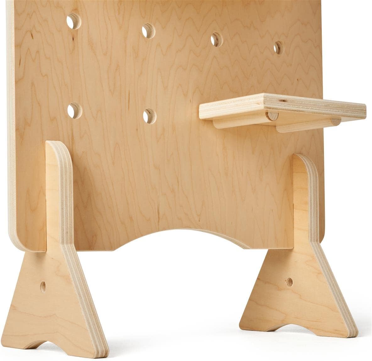 Displays2go Dandelion 18 x 35 Pegboard Shelving Display, Countertop, Collapsible Design - Natural (DBMPBSM)