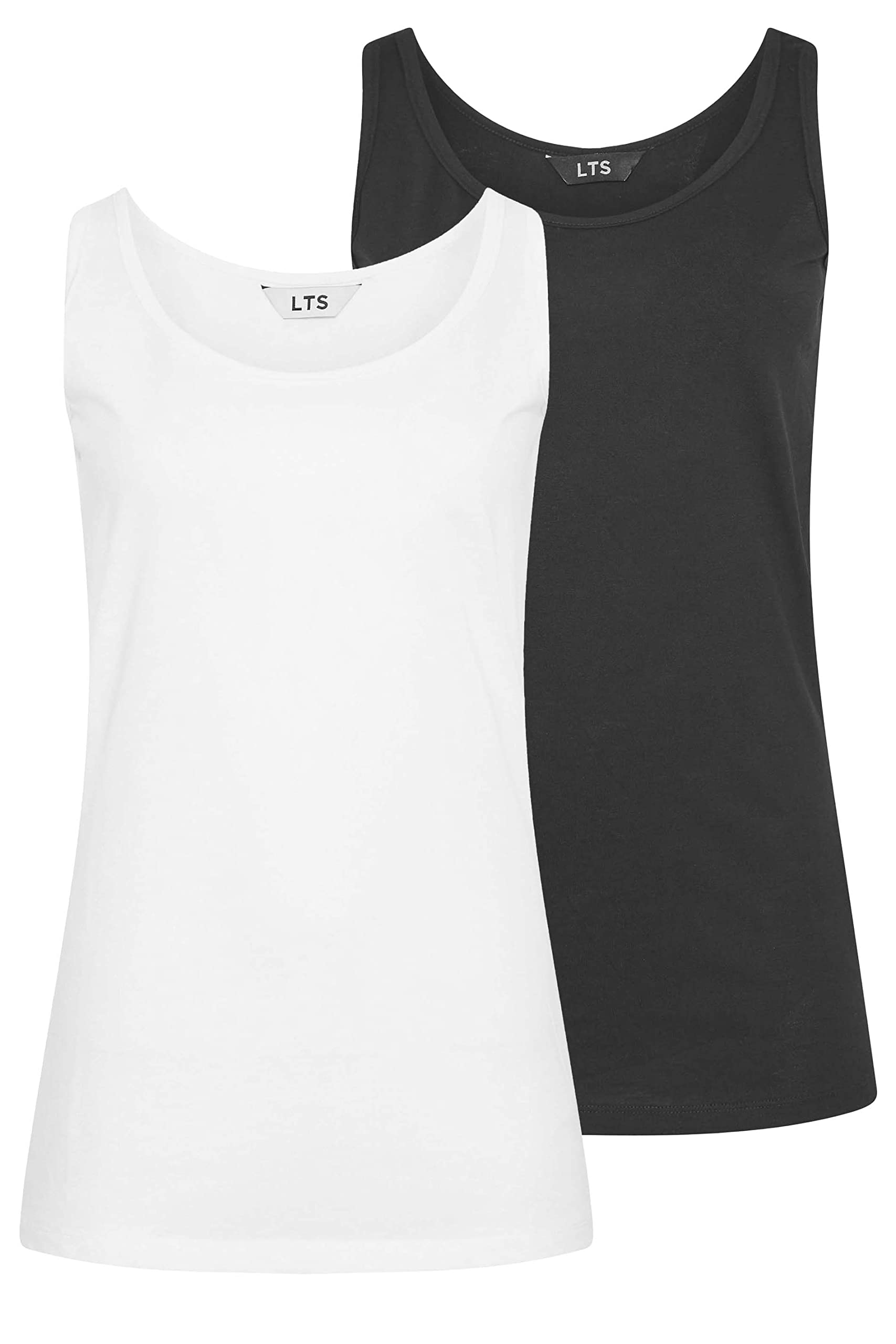 Long Tall Sally Women's Black Tall 2 Pack Vest Tops In | Size: 22/24