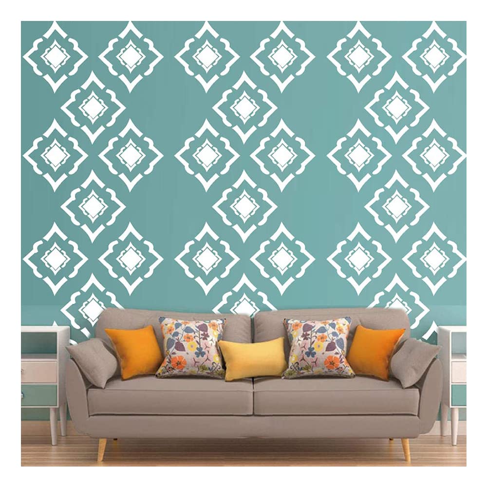 Kayra Decor Modern Stencils for Wall Painting - Pack of 1, 16 inch x 24 inch - (KHS506) (B09DVVDYJN) Amazon Price History, Amazon Price Tracker