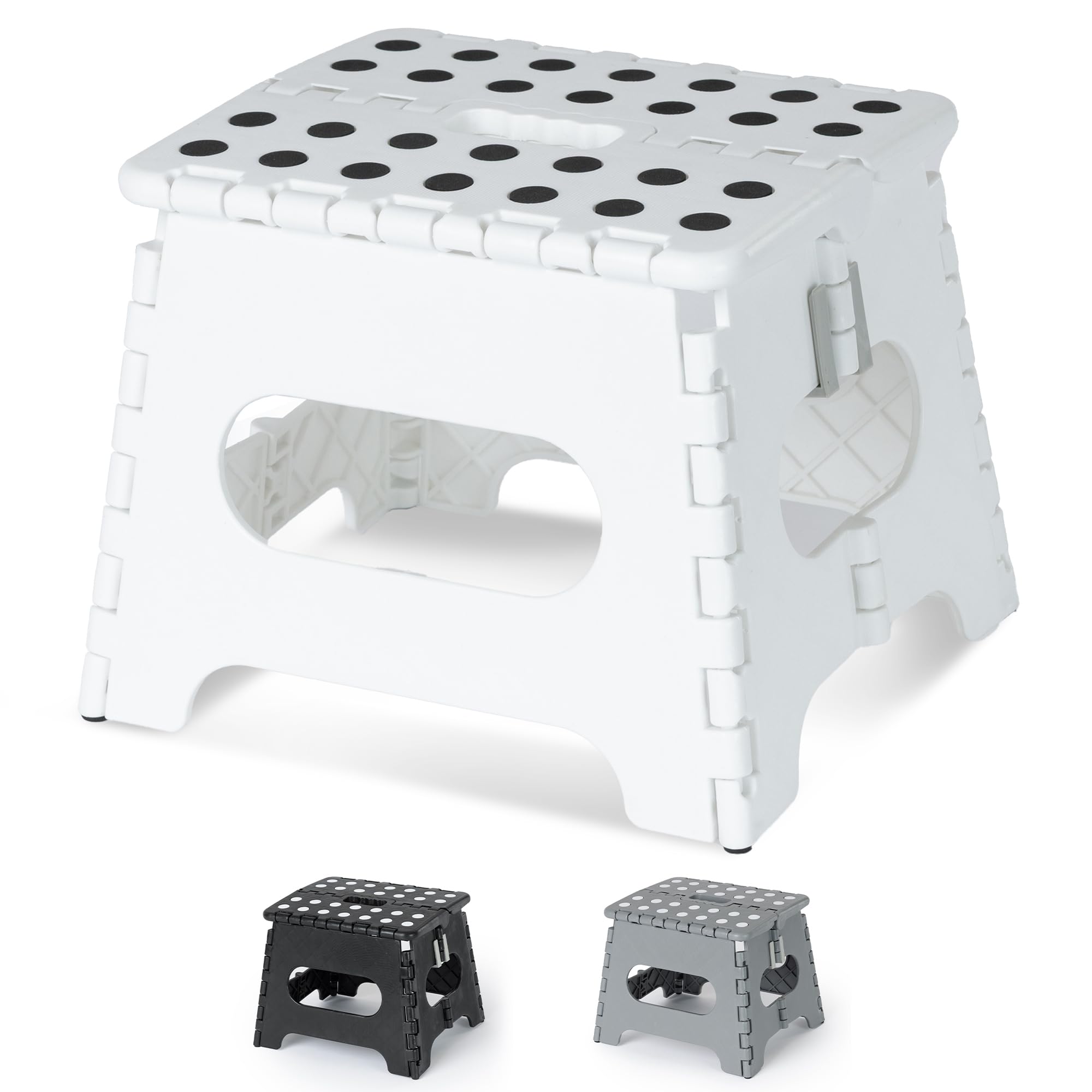 Livivo Folding Step Stool 11 Inch White Heavy Duty 150Kg Capacity With Safety Clips & Anti-Slip Design from B&Q