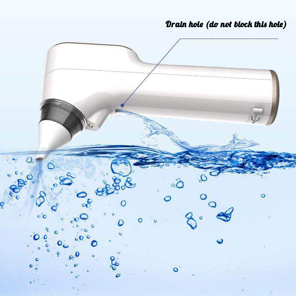 Wodoodporny aspirator do nosa dla niemowląt z 4 rozmiarami końcówek do nosa i 3 poziomami ssania, zasilany ładowaniem USB Booger Cleaner z diodami LED