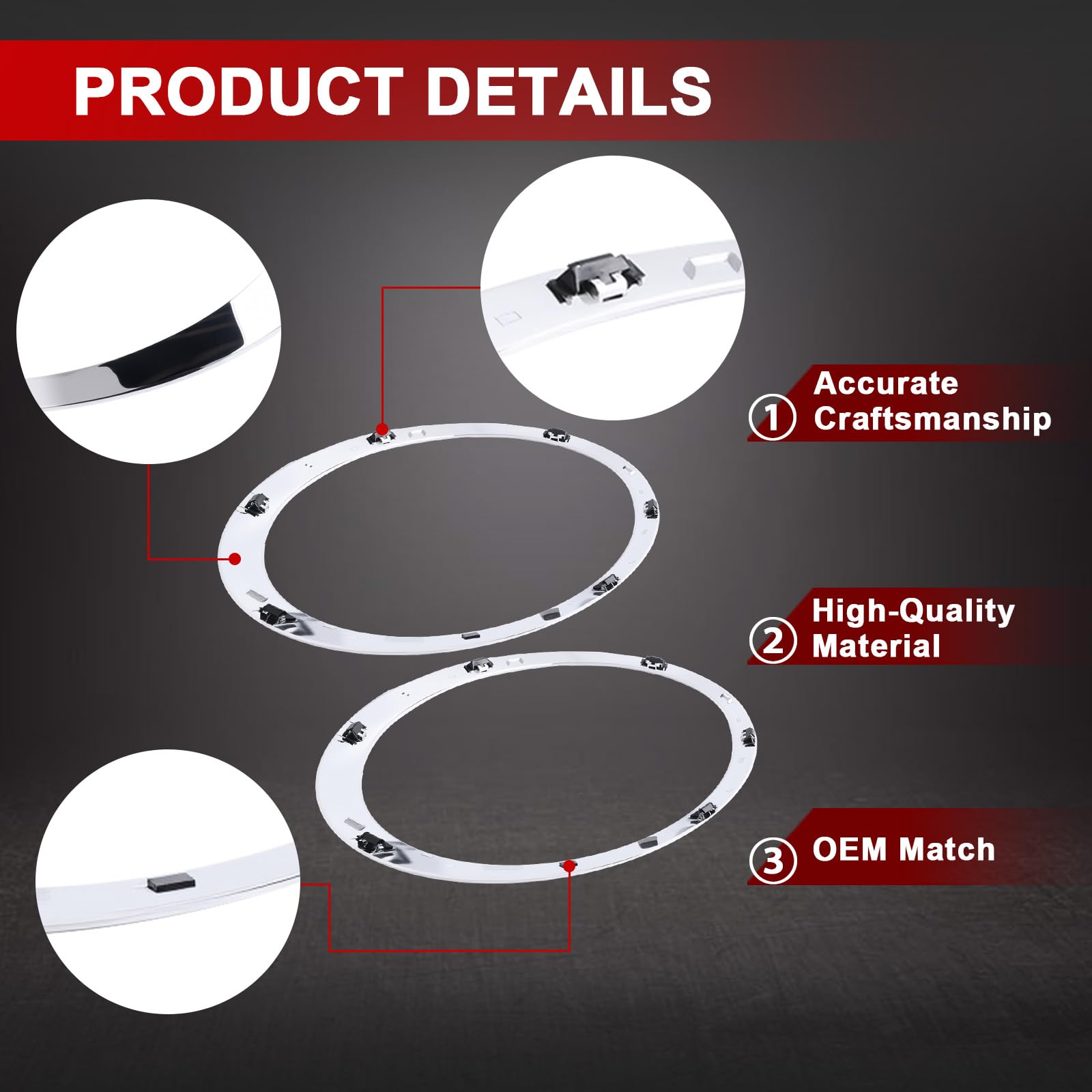 51137149905 2 pezzi Anello di finitura cromato per fari anteriori compatibile con Mini R55 R56 R57 R58 R59 2005-2015 Sostituisce n. 51137149906 Argento