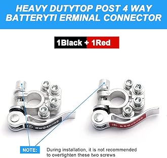 Car Battery Terminal Connectors, 2Pcs 4 Way Quick Release Disconnect Battery Terminals, Positive Negative Battery Cable Ends for SAE/JIS Type A Posts, Universal for Cars, Vans, Trucks (Silver-2)