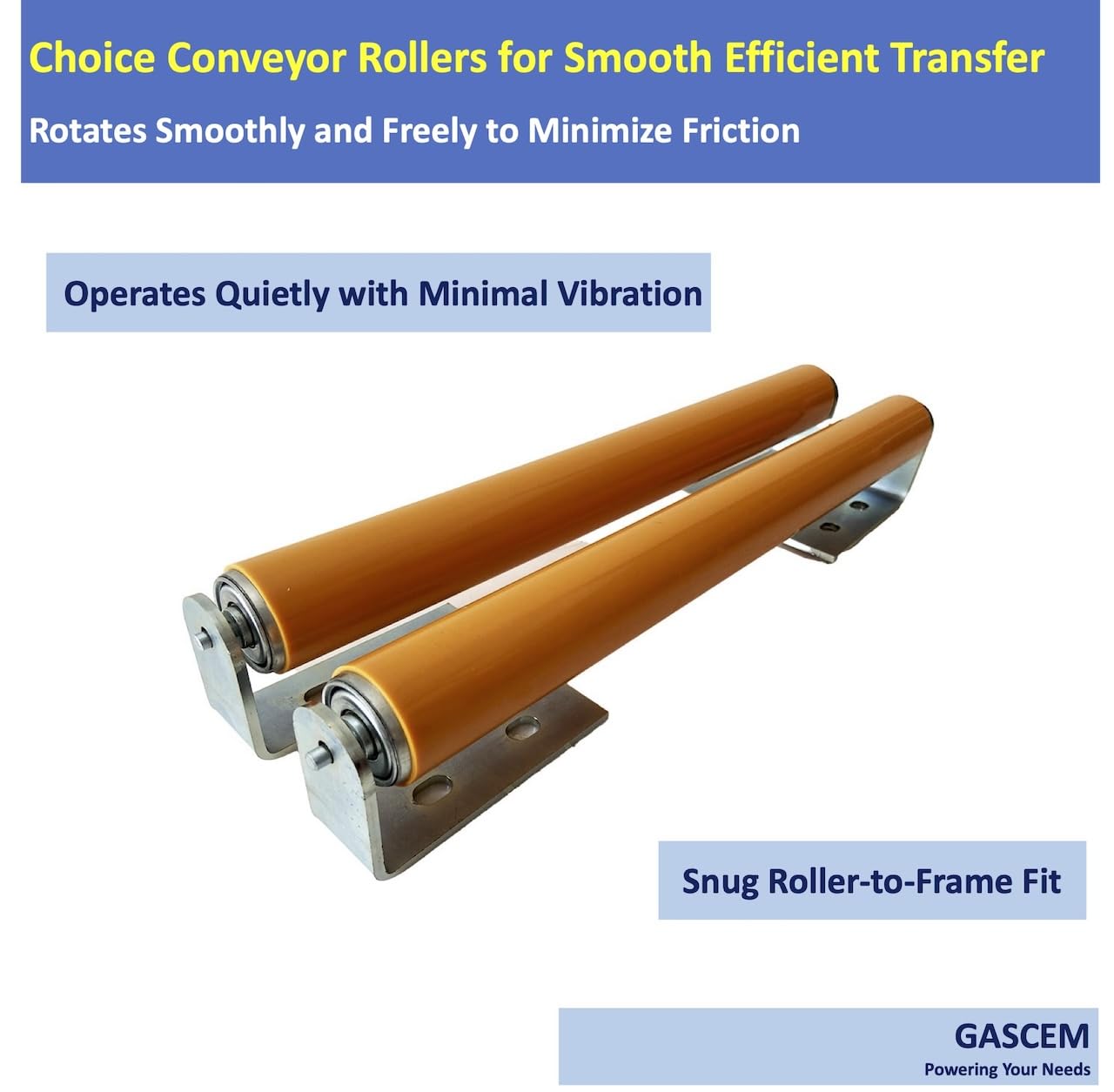 Polyurethane Coated Long Roller With Bracket Set | 16" Length, 1.5" Diameter Conveyor | Galvanized Steel | Versatile Support for Stands, Woodworking, and Conveyors | Pack of 2