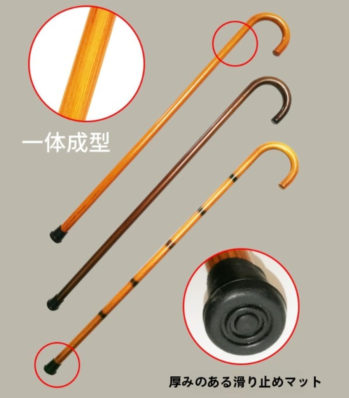 木彫りの杖快適なハンドルのステッキレトロなレッドウッドの杖、男性と