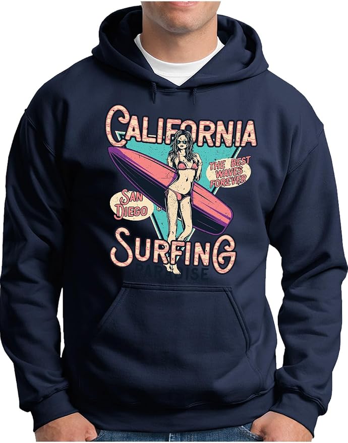 Sweat à capuche graphique Cali, streetwear urbain, mélange de