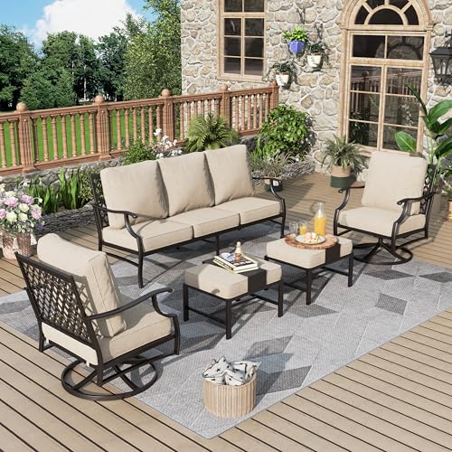 Patio Furniture Set 5 pcs, Outdoor Patio Furniture, 3-Seat Sofa, ...