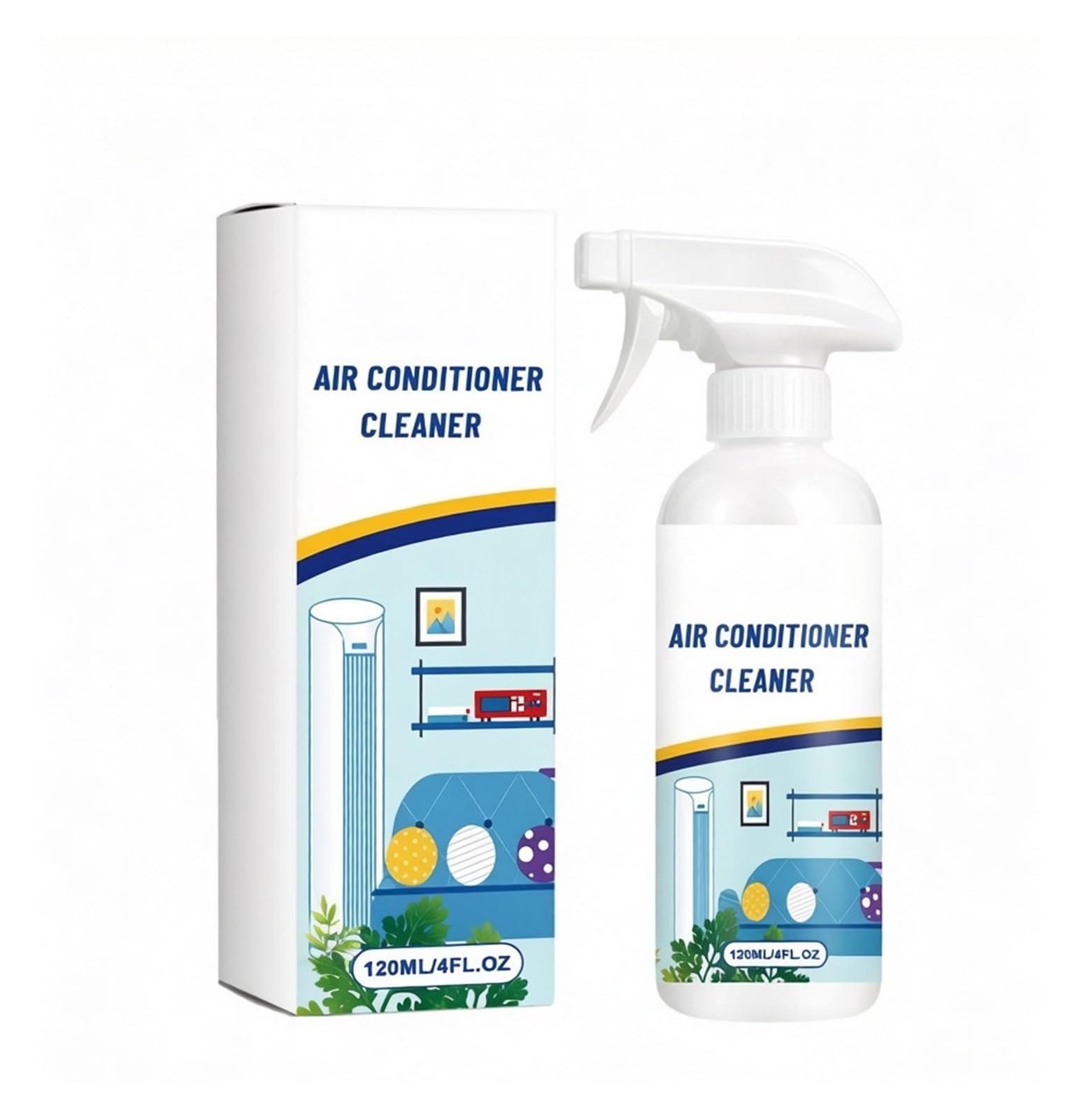 Limpiador de aire acondicionado 120 ml, elimina profundamente la suciedad y los olores mientras mantiene suavemente su unidad