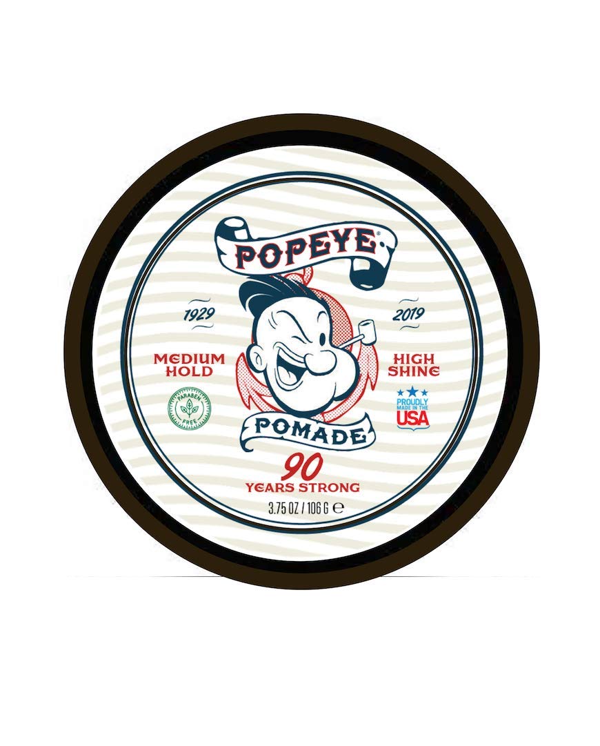 Hair Pomade by Popeye Shaving Co - 110ml Sandalwood - Medium Hold and High Shine Water Based Pomade