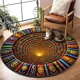 LEIWEIHOPE Magic Library Round Area Rug