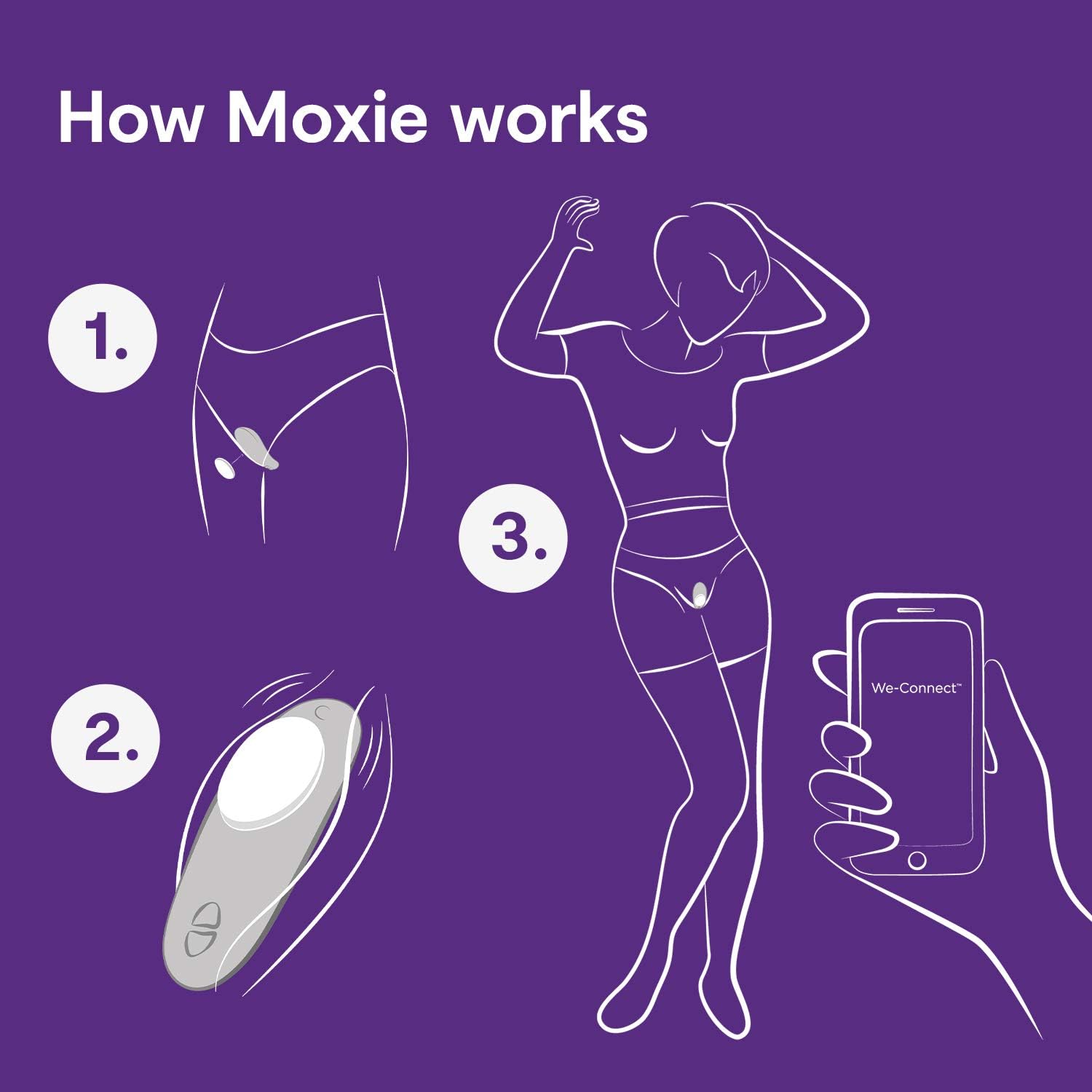 We-Vibe Moxie Wearable Lay On Panty Vibrator | Remote & App Control Vibrating Sex Toy for Couples | Clitoral Stimulator with 10 Intensity Levels | Adult Sexual Pleasure Tools | Waterproof | Aqua: Black