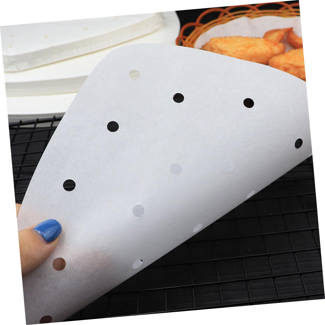 Airfryer Einlage 400 Stück Weißes Papier mit Drainlöchern