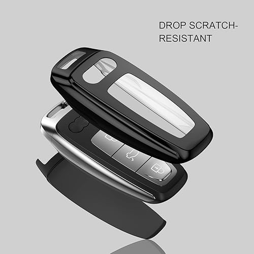 Miniatura 4 de ELOHEI Funda para llavero Audi, funda protectora especial de TPU suave compatible con Audi A6L A6 A7 A8 Q7 Q8 E-Tron 2018-2022 A3 S3 S6 SQ7 RS6 S7