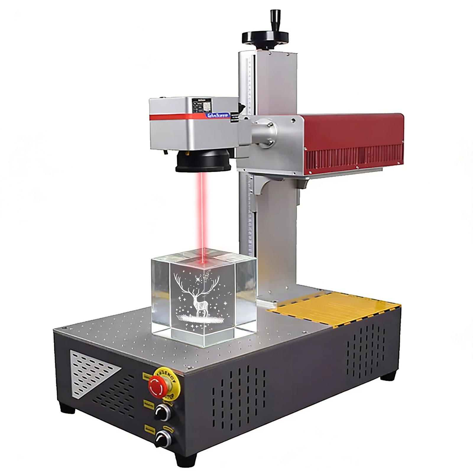 3D UV Laser Marking Machine, High-Precision Crystal Inner Laser Engraving, 5W UV Air Cooling Engraver Machine with 80mm Rotary Axis 70x70mm 175x175mm for Crystal Glass for Gifts Crafts & Business