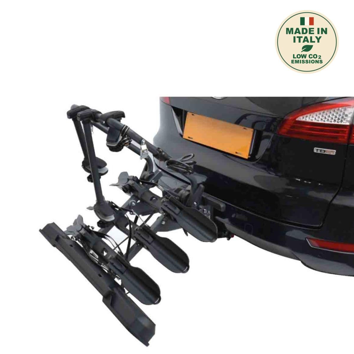 Peruzzo - Porte-vélo sur Attelage Pure Instinct - Transport 3 vélos (60kg Max) - Compatible Fat Bike - Inclinable avec pédale - Câble antivol à clé Inclus - Assemblé et Pliable pour Rangement Facile - 3