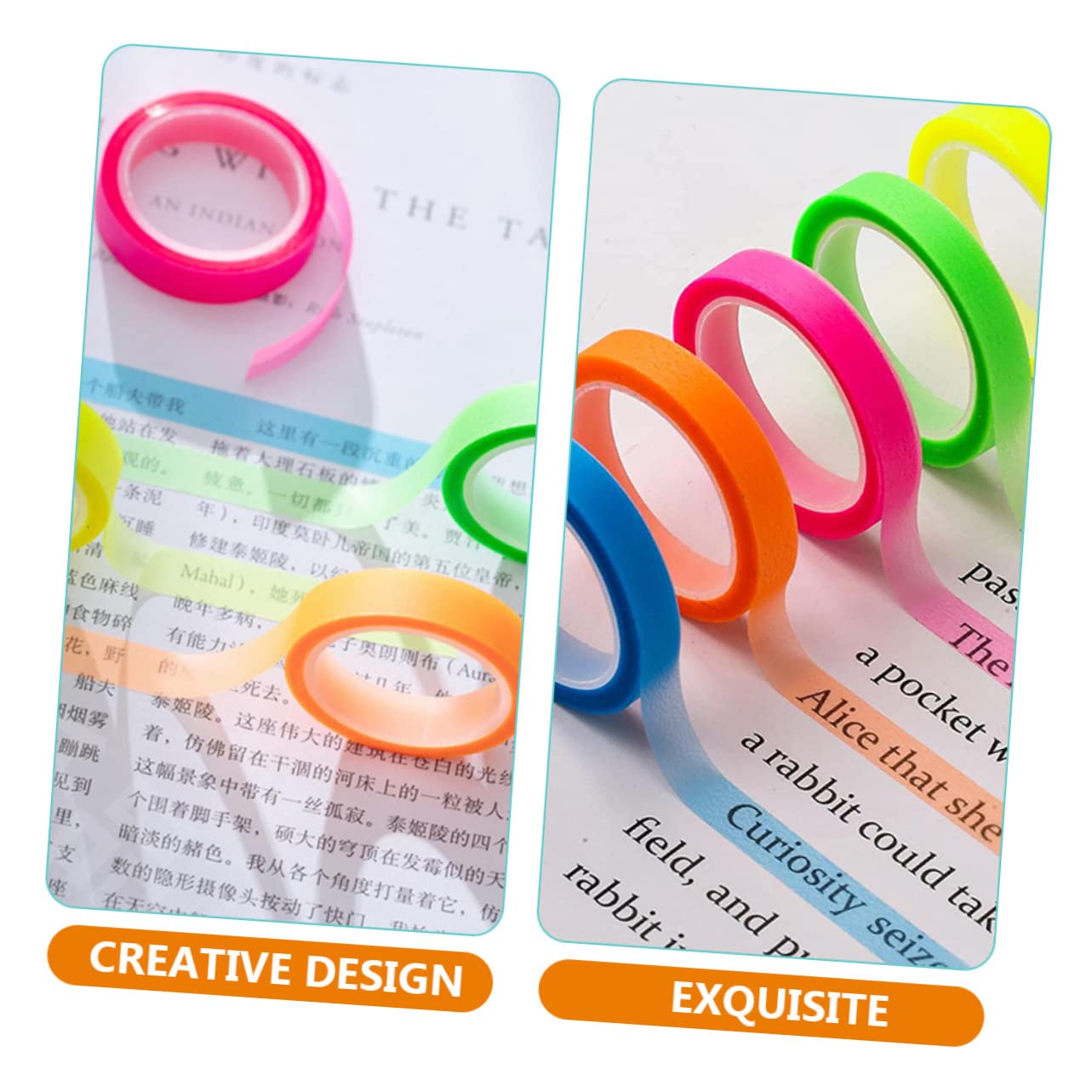 TEHAUX 100rollen Multi- Transparente Sticky Tabs Praktische Seitenmarker Und Highlight Tapes Für Bücher Notizen Und Studien Und Farben Und Abnehmbar