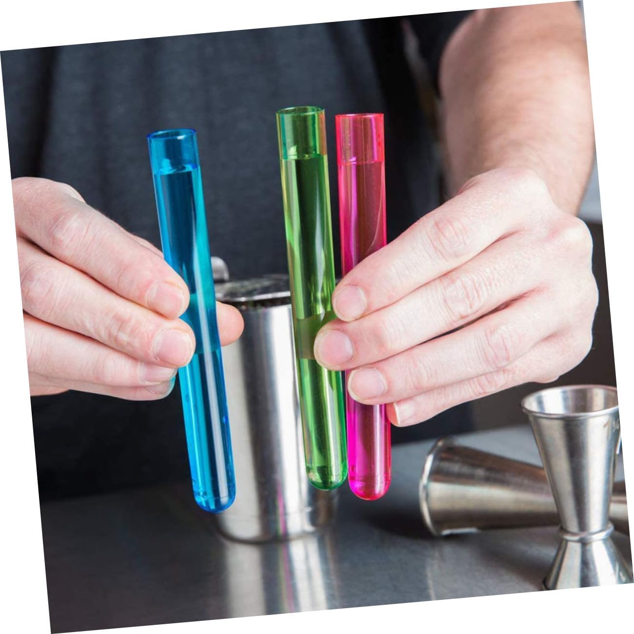 10pcs Cocktail Test Tubes Acrylic Liquid Test Tube for Bars Ktv Night Clubs Parties Pc Shot Glasses for and Lab Use