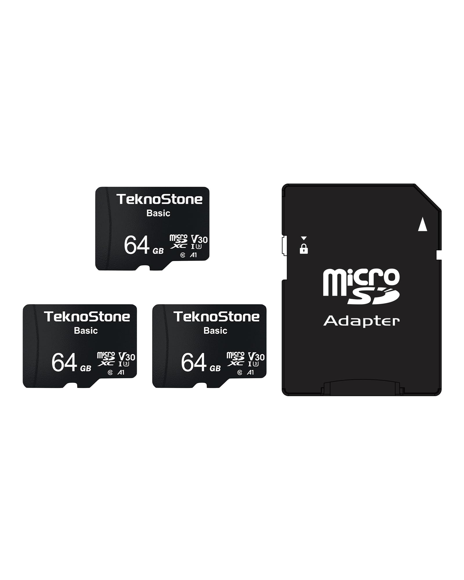 64GB Basic MicroSDXC TF Memory Card with Adapter 3 Packs
