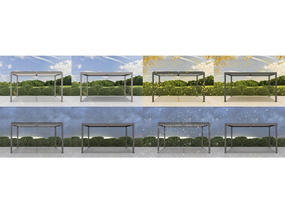Pergola bioclimatica "Windsor" - 3 x 4 m - Taupe