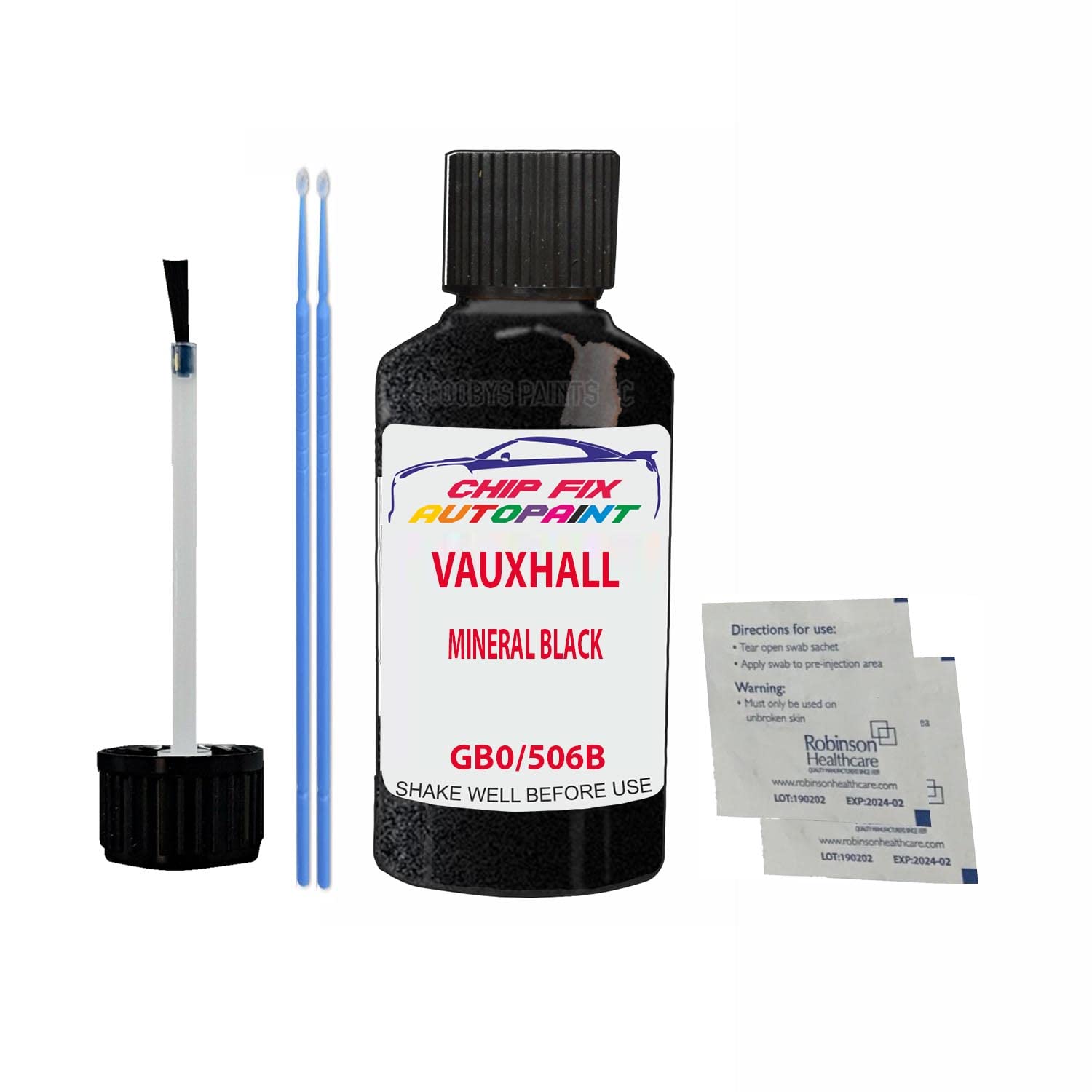Scoobys Paints Back In The Mix Mineral Black Touch Up Paint For Opel/Vauxhall Mokka Gb0 2017-2021 30Ml Bottle Brush Scratch Stone Chip Repair Pen